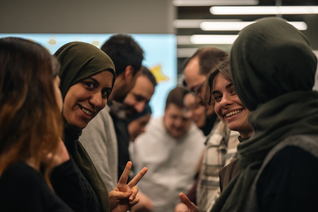 Participants sharing a laugh